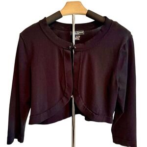 Jessica Howard Black Cropped Shrug Cardigan XL Layers Festival Whimsical Casual
